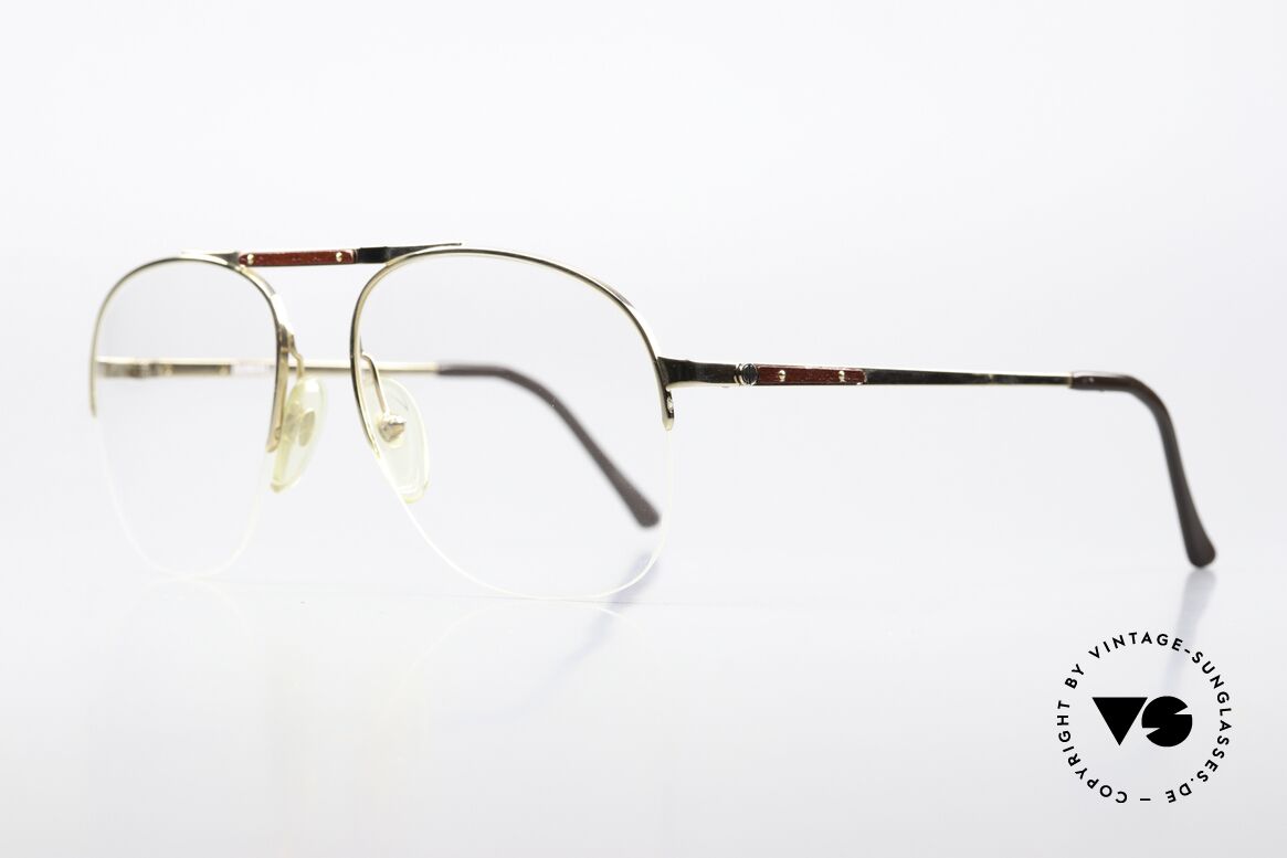 Dunhill 6022 Edle Herrenbrille Von 1984, VERGOLDETER Rahmen mit Wurzelholzdekor der Bruyere, Passend für Herren