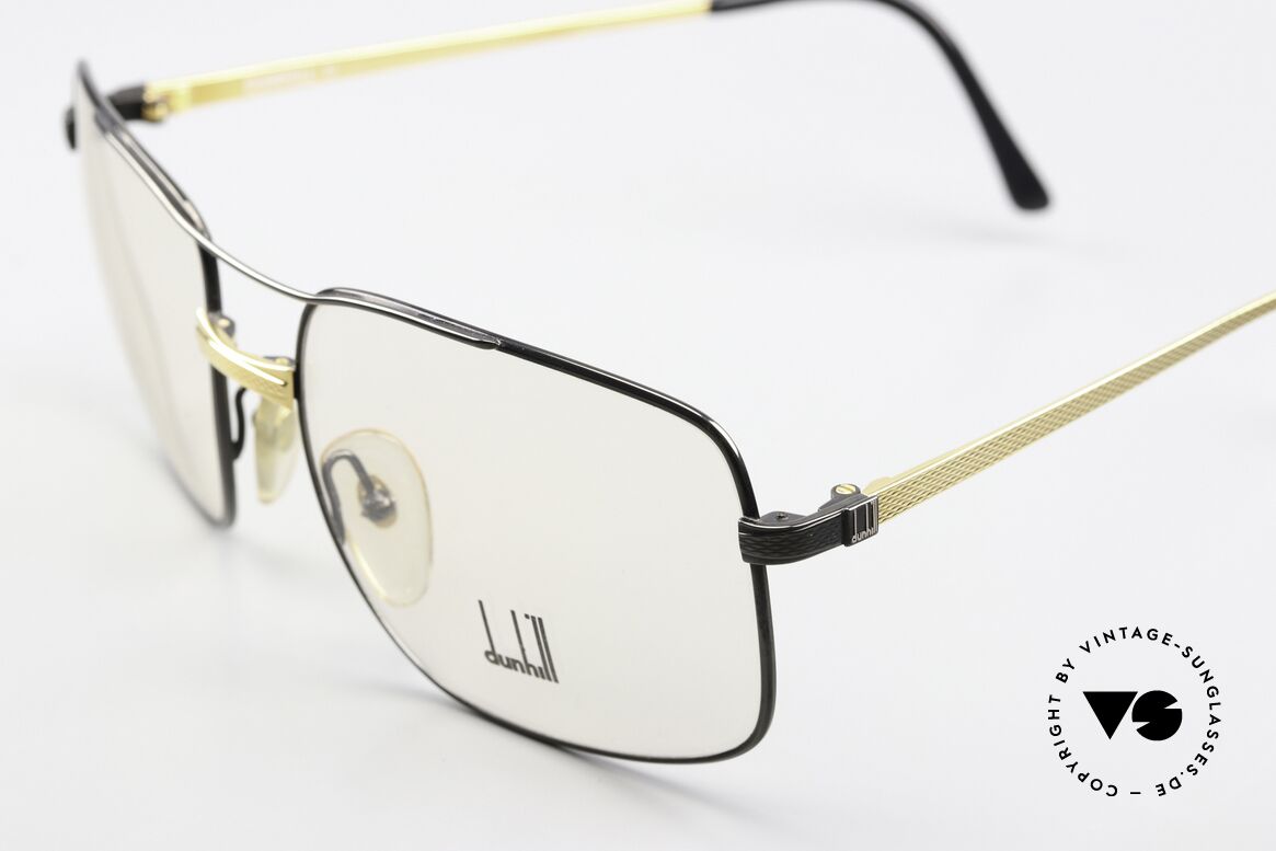 Dunhill 6048 Vergoldete Brille Von 1987, Fassung ist hartvergoldet und schwarz-verchromt, Passend für Herren