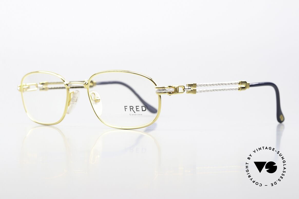 Fred Artimon Herren Seglerbrille 1990, Bügel und Brücke gedreht wie ein Segeltau; RARITÄT!, Passend für Herren