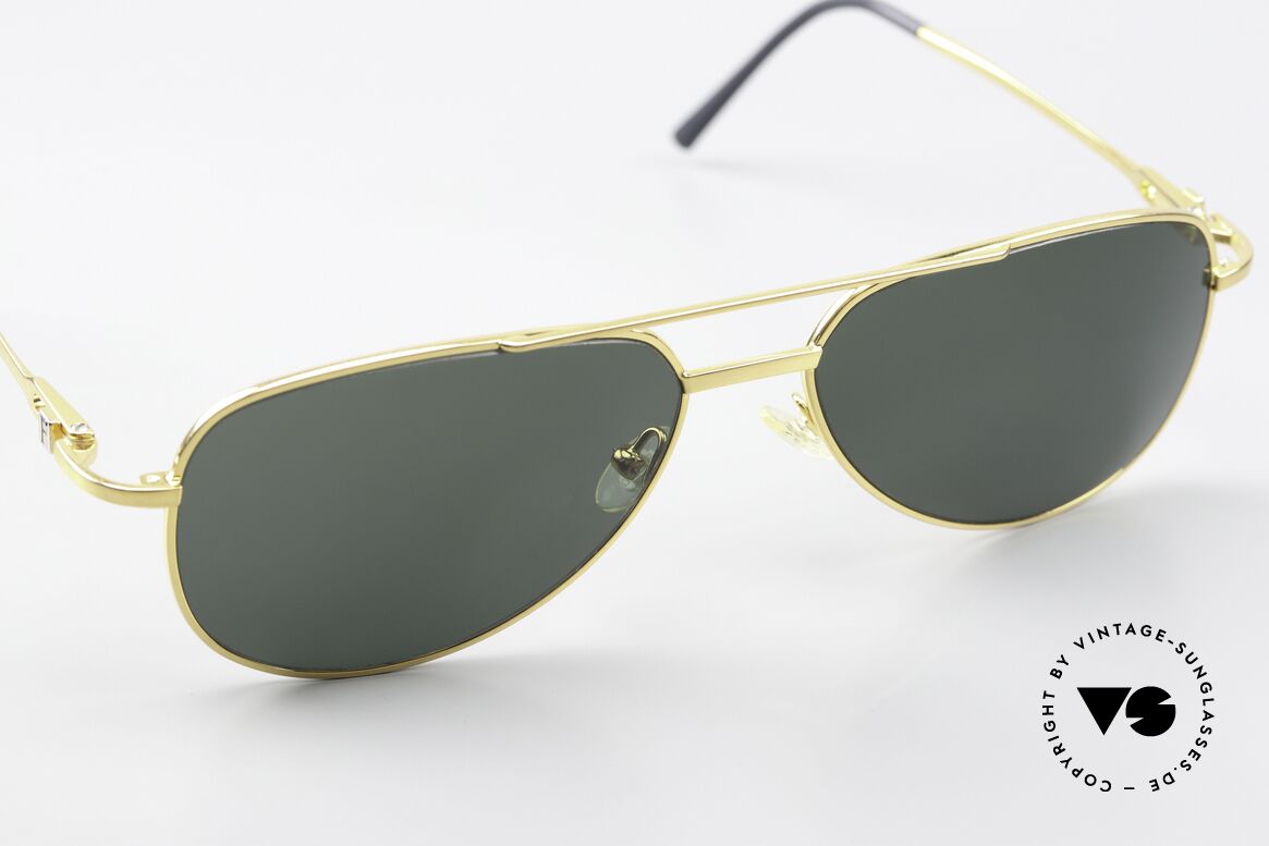 Fred Alaska Aviator Sonnenbrille Gold, Luxus-Modell könnte aber auch optisch verglast werden, Passend für Herren
