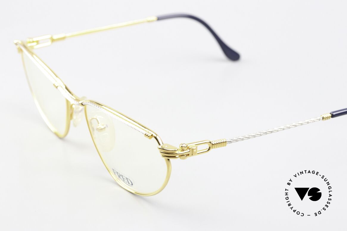 Fred Alize - M Cateye Seglerbrille 1990, Bügel und Brücke gedreht wie ein Segeltau; RARITÄT!, Passend für Damen