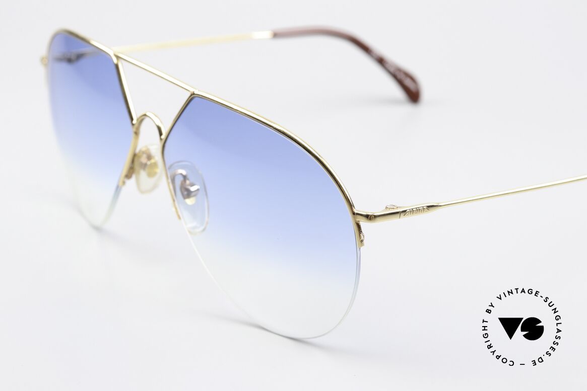 Alpina TR4 Style Atze Schröder Sonnenbrille, vergoldete Fassung & leicht blau-getönte Gläser, Passend für Herren