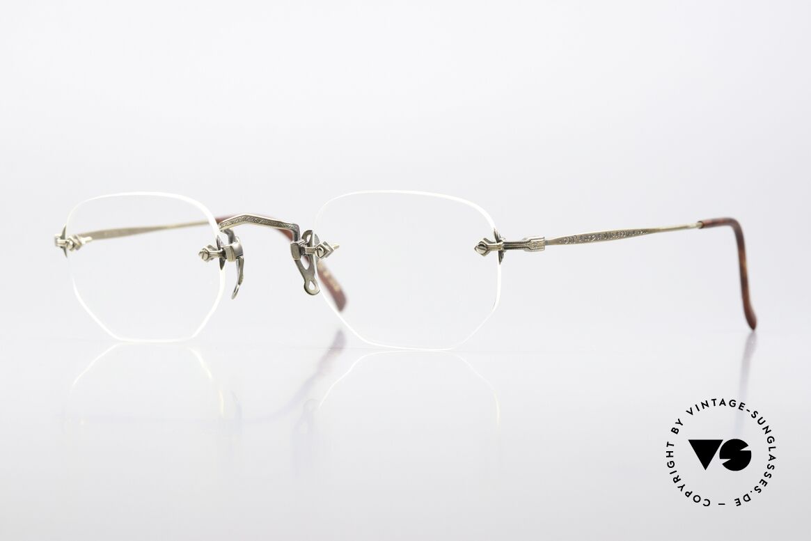 Matsuda 2864 90s Brille Randlos Antik Gold, 1990er Jahre vintage MATSUDA Designer-Brillenfassung, Passend für Herren und Damen