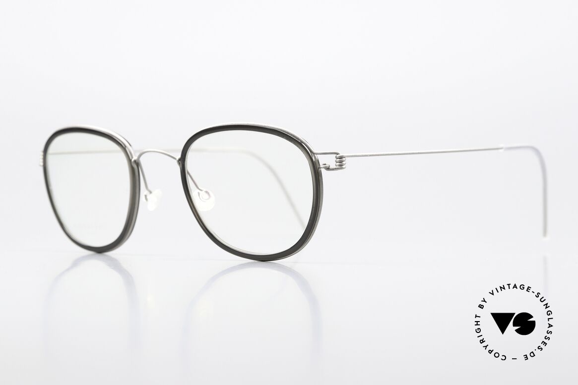 Lindberg Max 48 Air Titan Rim Titan Brille Damen & Herren, markant veredelte Air Titanium Version mit Azetat-Rand, Passend für Herren und Damen