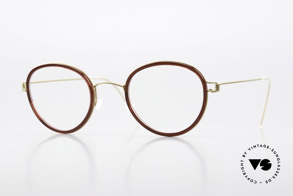Lindberg Jackie 46 Air Titan Rim Damenbrille Weinrot Gold, Damenbrille der LINDBERG Air Titanium Rim Kollektion, Passend für Damen