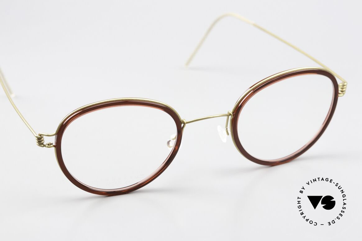 Lindberg Jackie 46 Air Titan Rim Damenbrille Weinrot Gold, ungetragenes Designerstück + orig. Lindberg Magnet-Etui, Passend für Damen