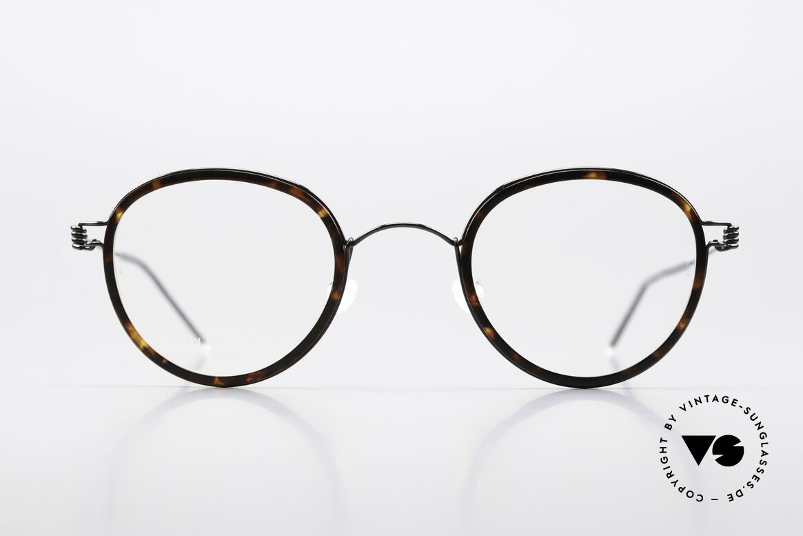 Lindberg Jackie 44 Air Titan Rim Pantobrille Schildpatt Schwarz, Panto-Modell Jackie, in Größe 44-24, Bügellänge 135mm, Passend für Herren und Damen