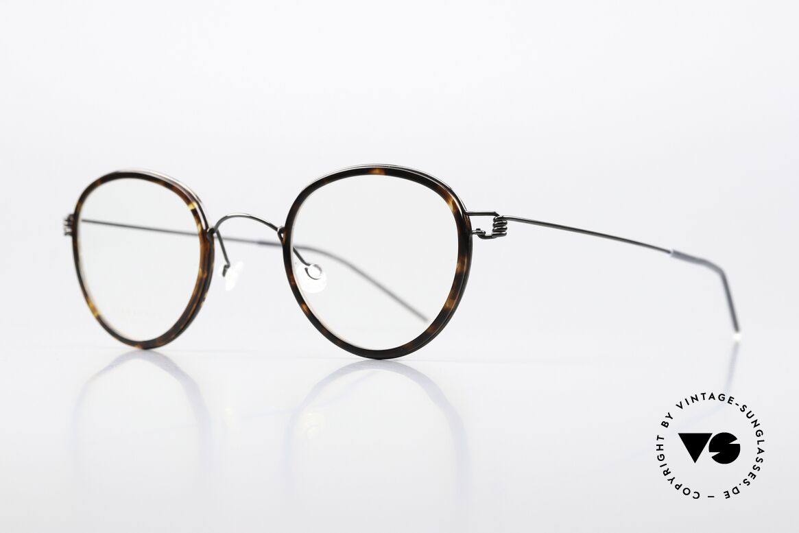 Lindberg Jackie 44 Air Titan Rim Pantobrille Schildpatt Schwarz, markant veredelte Air Titanium Version mit Azetat-Rand, Passend für Herren und Damen