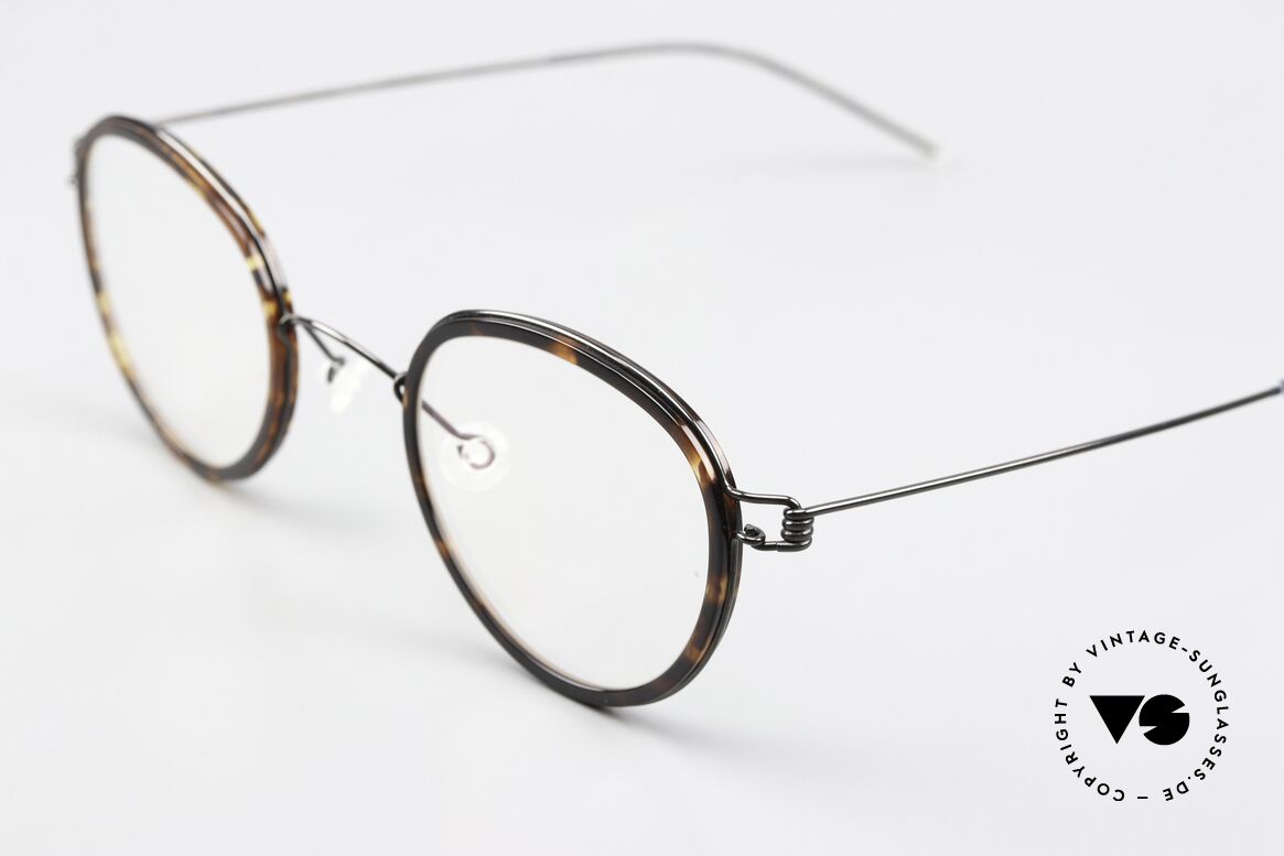 Lindberg Jackie 44 Air Titan Rim Pantobrille Schildpatt Schwarz, schwarz-polierte Titan-Fassung & 'Schildpatt' Inner-Rand, Passend für Herren und Damen