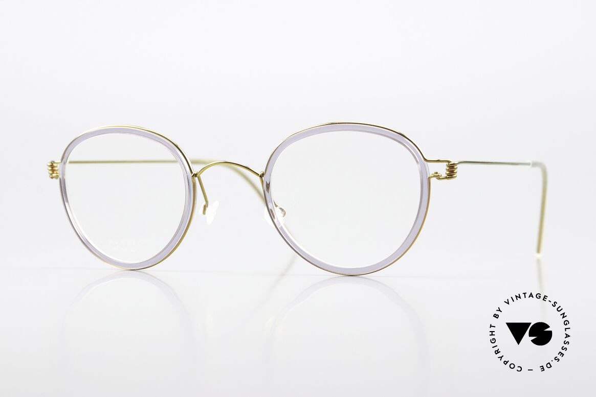 Lindberg Jackie 44 Air Titan Rim Gold & Violett Transluzent, Damenbrille der LINDBERG Air Titanium Rim Kollektion, Passend für Damen