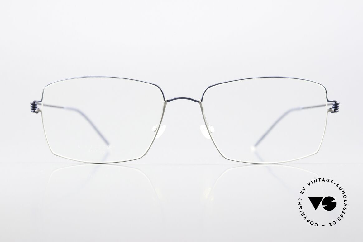 Lindberg Jimmy Air Titan Rim Herrenbrille Blau Grau Eckig, vielfach ausgezeichnet hinsichtlich Qualität und Design, Passend für Herren