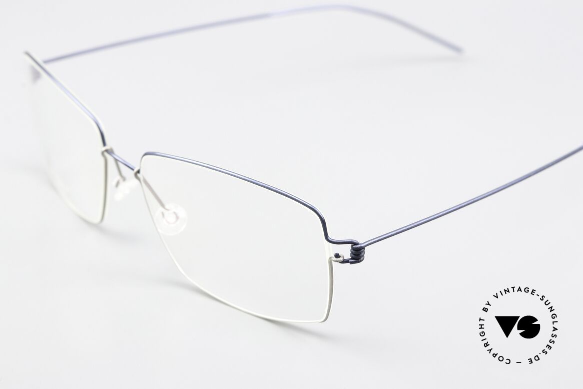 Lindberg Jimmy Air Titan Rim Herrenbrille Blau Grau Eckig, extrem stabile Fassung, flexibel & elastisch, und nur 3g, Passend für Herren