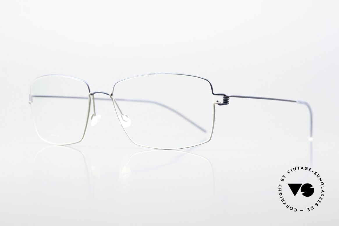 Lindberg Jimmy Air Titan Rim Herrenbrille Blau Grau Eckig, so zeitlos, stilvoll und innovativ = Prädikat "VINTAGE", Passend für Herren