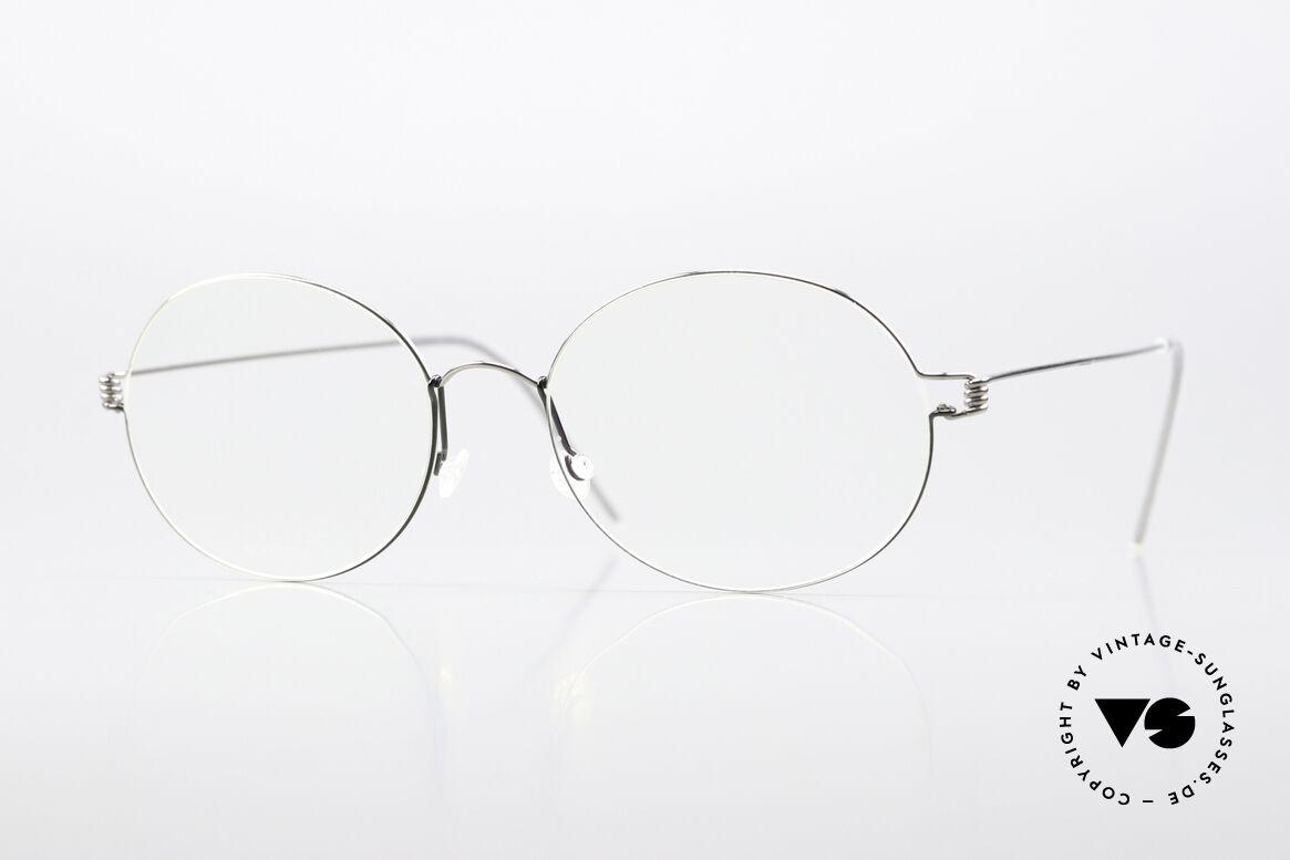 Lindberg Florence Air Titan Rim Brille Rund Oval Silber Grau, LINDBERG Air Titanium Rim Brille in Größe 51-17, 145, Passend für Herren