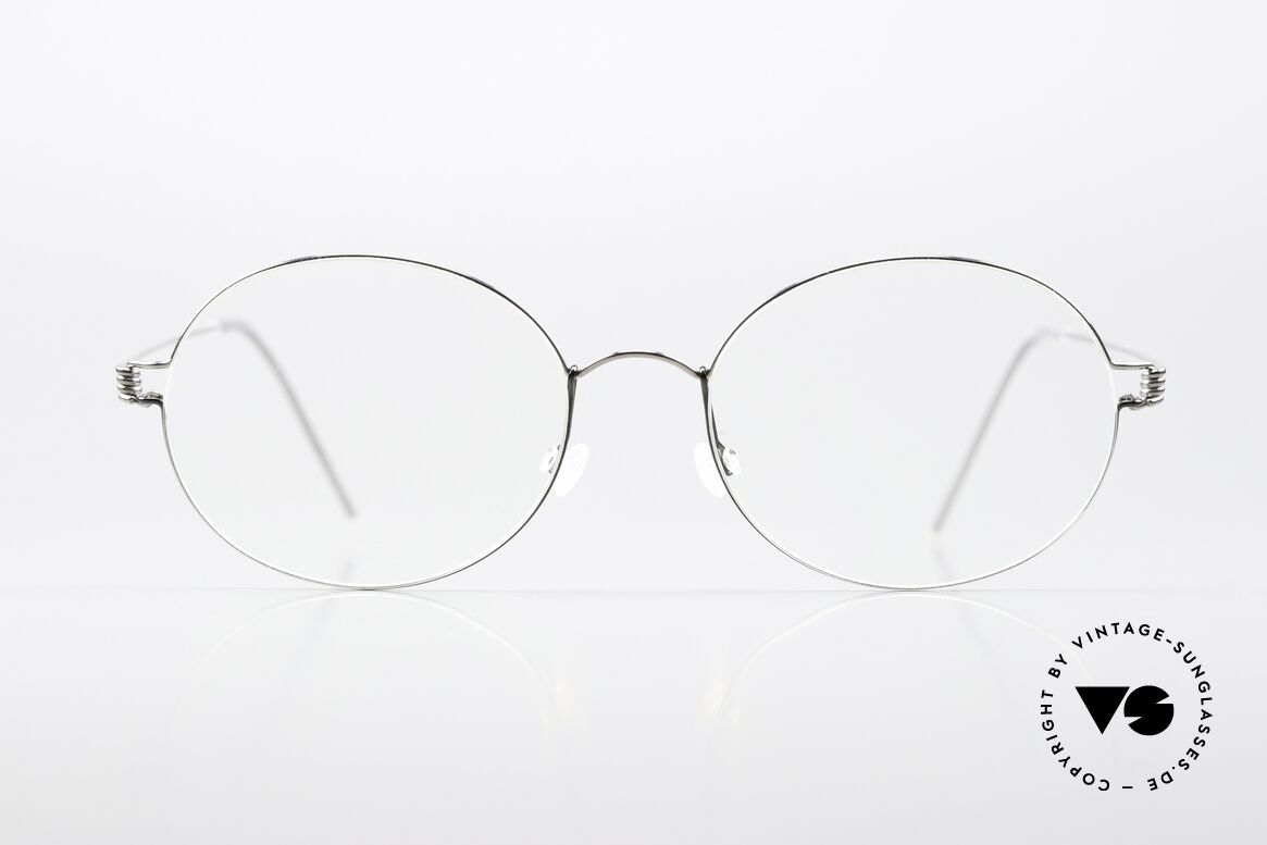 Lindberg Florence Air Titan Rim Brille Rund Oval Silber Grau, vielfach ausgezeichnet hinsichtlich Qualität und Design, Passend für Herren