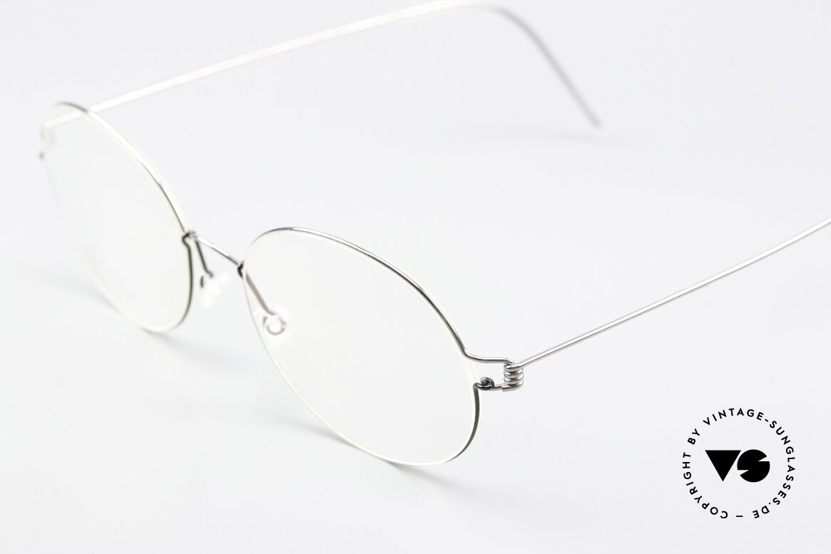 Lindberg Florence Air Titan Rim Brille Rund Oval Silber Grau, extrem stabile Fassung, flexibel & elastisch, und nur 3g, Passend für Herren