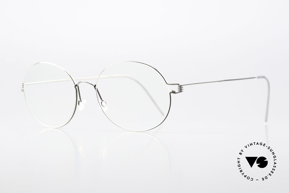 Lindberg Florence Air Titan Rim Brille Rund Oval Silber Grau, so zeitlos, stilvoll und innovativ = Prädikat "VINTAGE", Passend für Herren