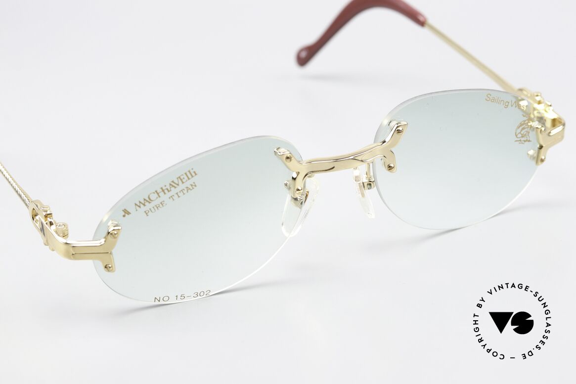Machiavelli 15-302 Opulente Brille Vergoldet, herausragende Qualität (vergoldeter Titanium-Rahmen), Passend für Herren und Damen