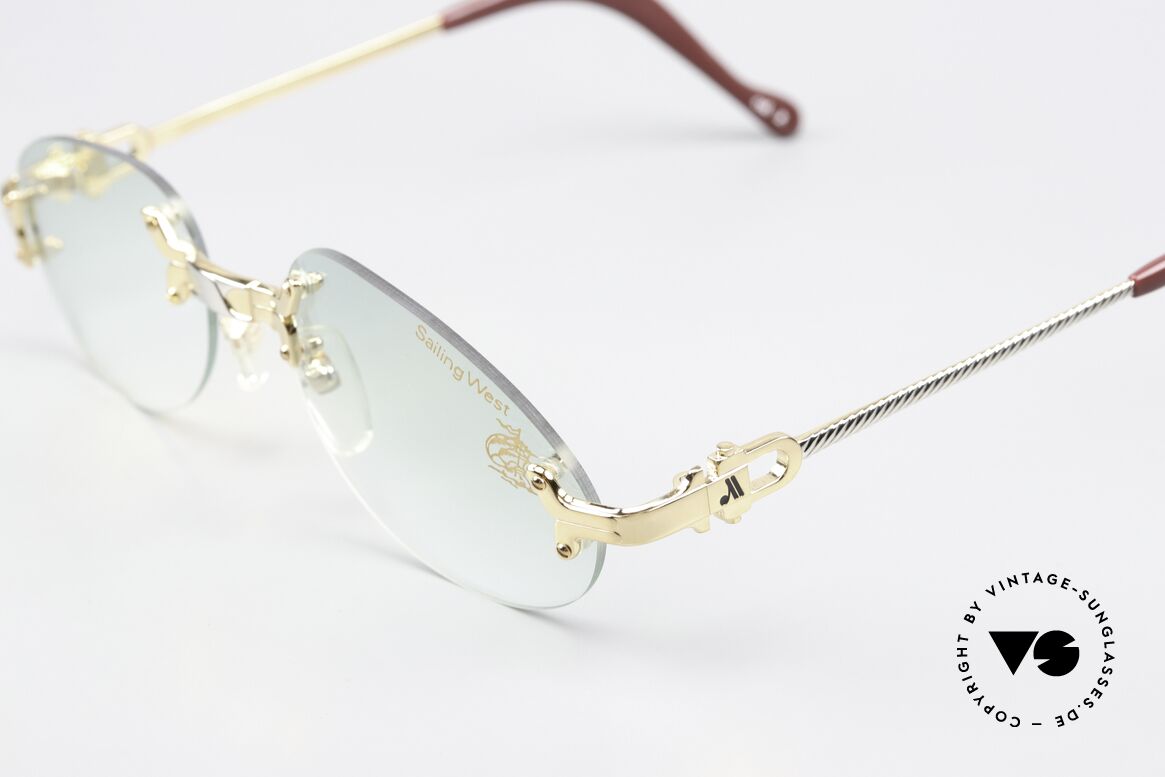Machiavelli 15-300 Opulente Brille Gold Titan, leicht getönte Demogläser (als Modeaccessoire tragbar), Passend für Herren und Damen