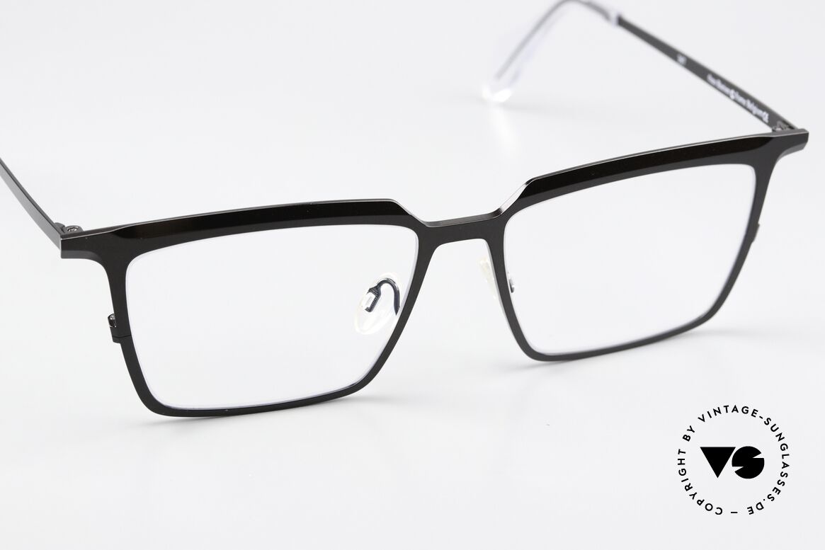 Theo Belgium Barion Eckige Titanium Brille Large, ungetragen (wie alle unsere vintage Theo Brillen), Passend für Herren und Damen
