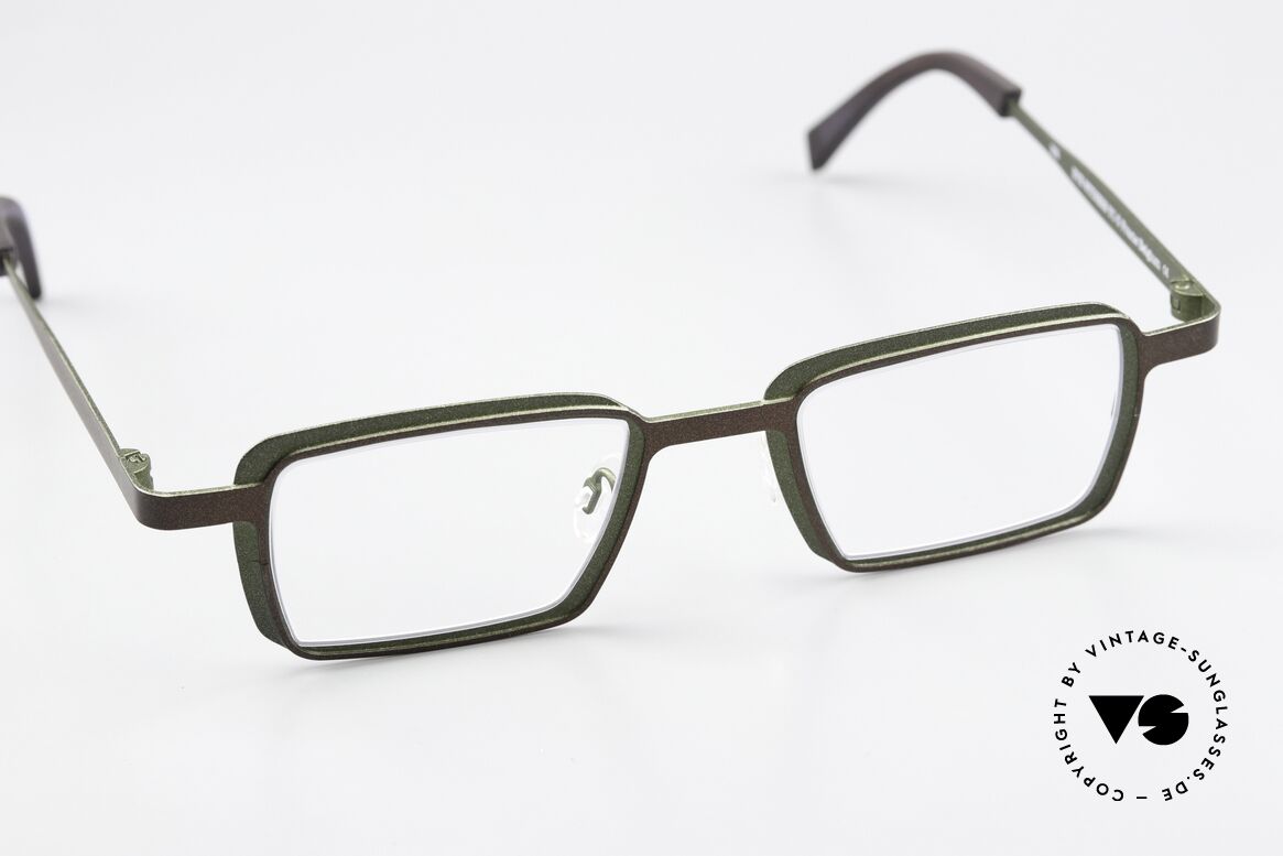 Theo Belgium Eye-Witness YC Designerbrille Eckig Unisex, ungetragen (wie alle unsere orig. Theo Brillenfassungen), Passend für Herren und Damen