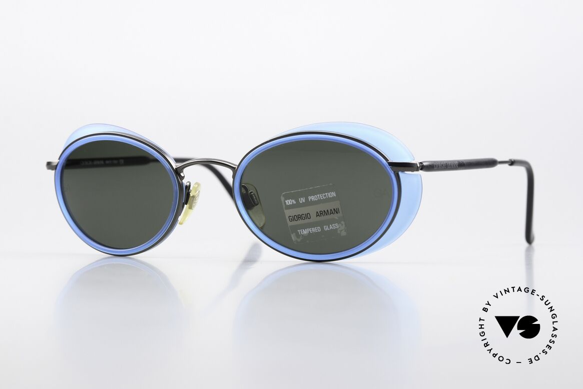 Giorgio Armani 666 Sonnenschutz Blenden Brille, Armani DesignerSonnenbrille mit kleinen Seitenblenden, Passend für Herren und Damen