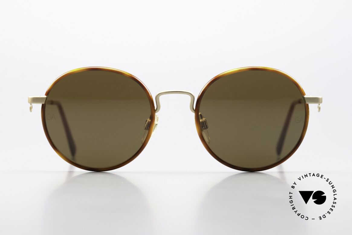 Giorgio Armani 621 Mineralglas Mit GA Gravur, 1990er Panto-Sonnenbrille in Premium-Qualität, Passend für Herren und Damen