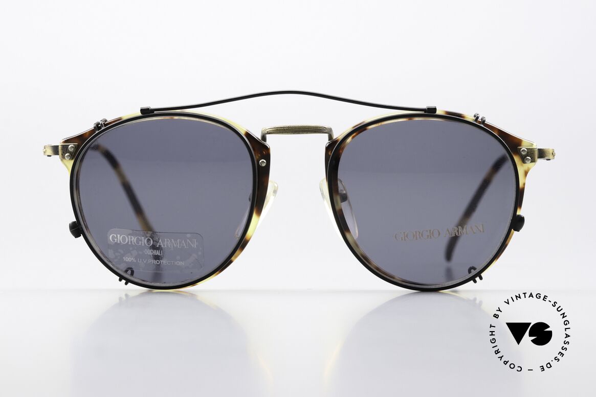 Giorgio Armani 318 Panto Brille Mit Sonnenclip, mehr 'klassisch' geht nicht (bekannte Panto-Form), Passend für Herren