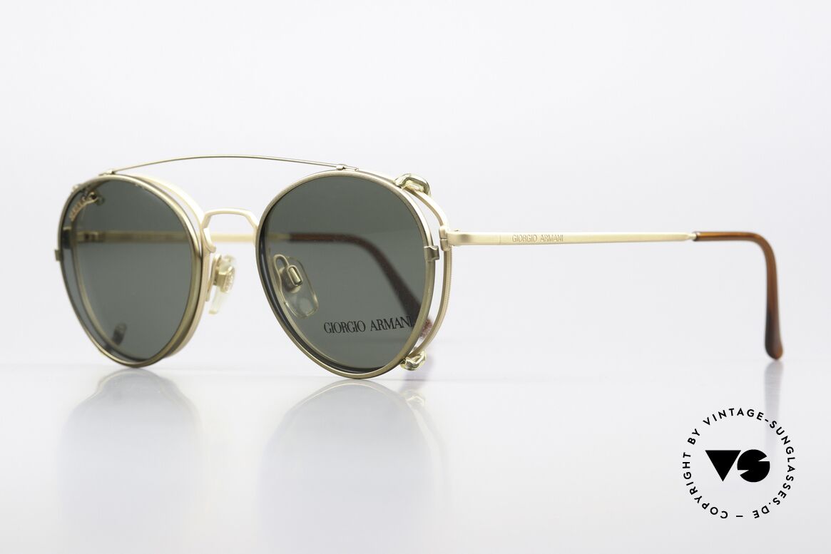Giorgio Armani 174 Mit Serious Fun Sun-Clip, "klassischer" geht's nicht (weltbekannte Panto-Form), Passend für Herren und Damen