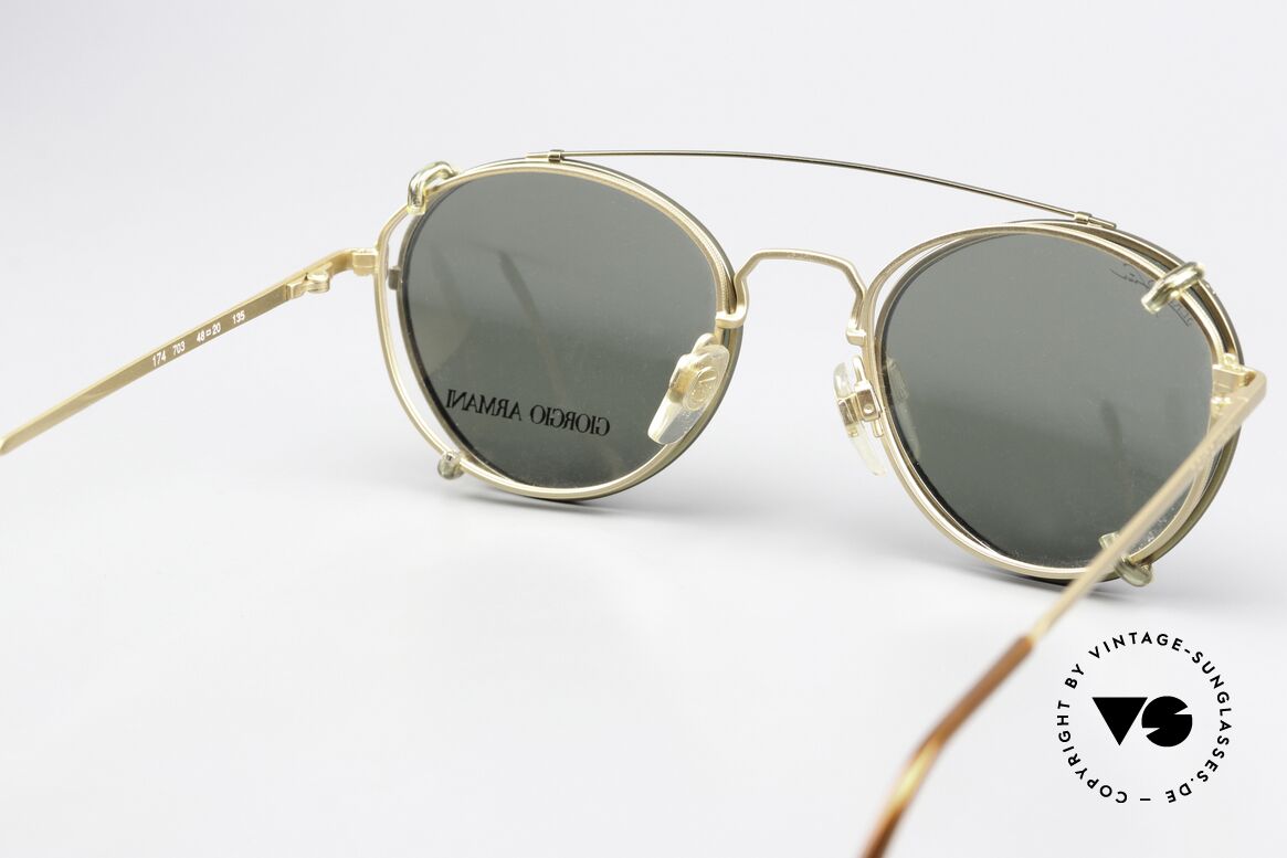 Giorgio Armani 174 Mit Serious Fun Sun-Clip, ungetragen (wie alle unsere vintage Designerbrillen), Passend für Herren und Damen