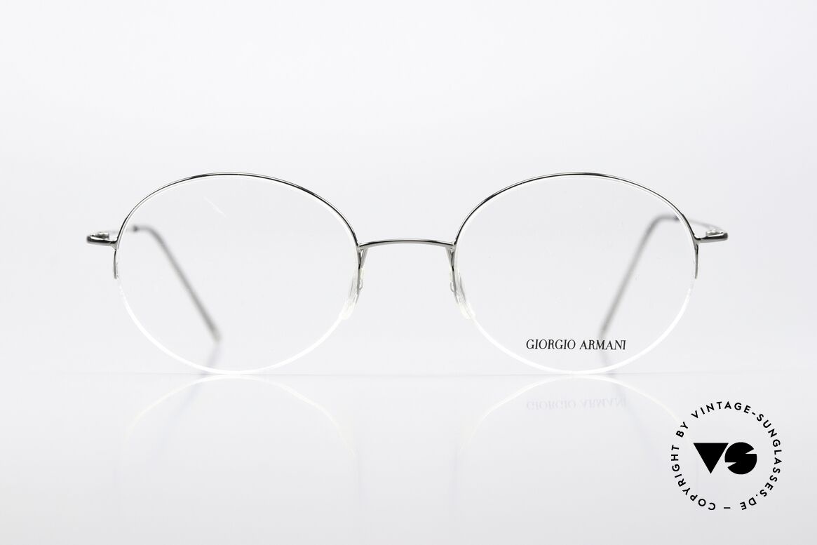 Giorgio Armani 27 Runde 90er Nylor Fassung, schlichte "Draht-Brille" in sehr puristischem Design, Passend für Herren und Damen