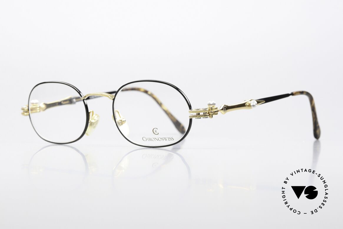 Chronoswiss CS3 80er Brille Für Uhrenkenner, die Bügellänge ist dank der Zwiebelkrone verstellbar, Passend für Herren und Damen