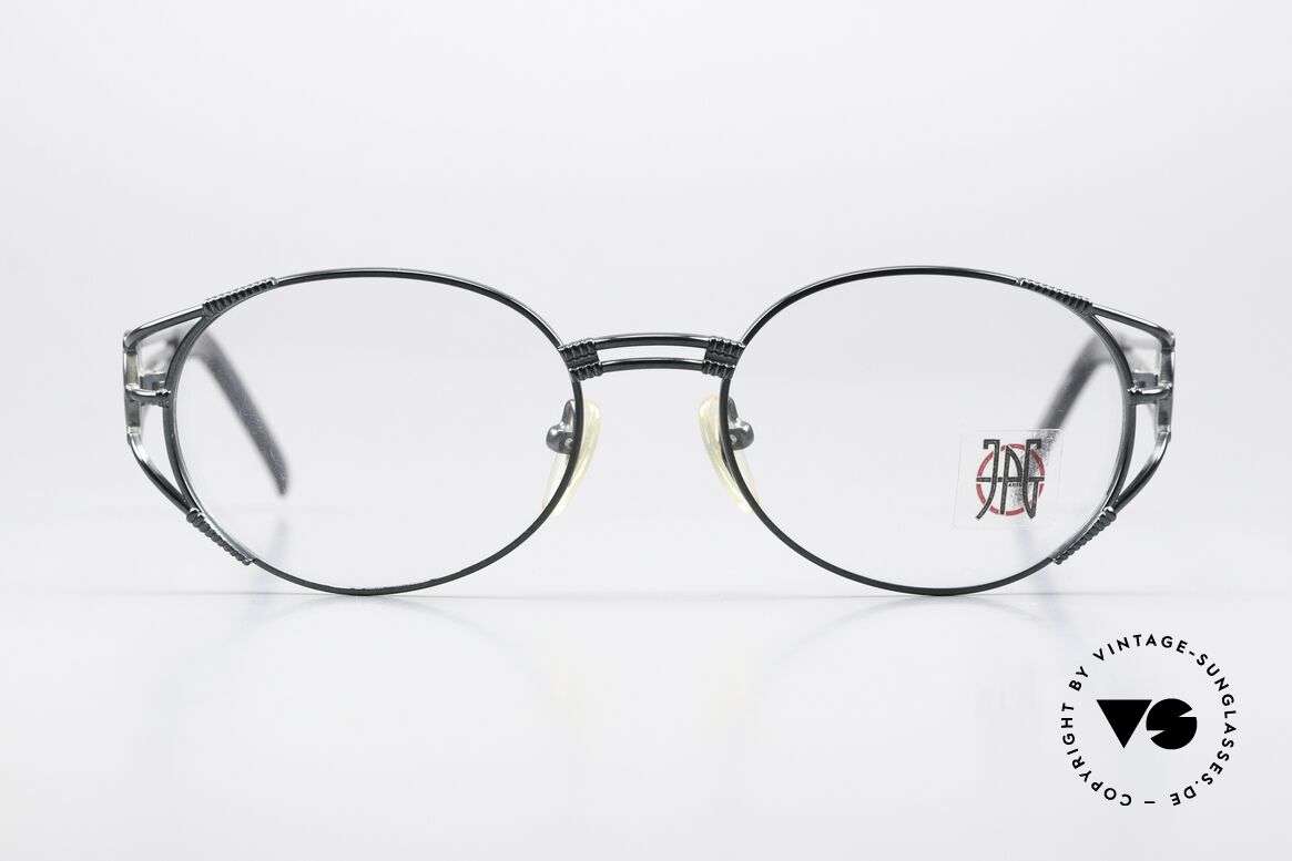 Jean Paul Gaultier 58-5106 Designerbrille Oval 1997, Designer-Brille von 1997 in tannengrün-metallic, Passend für Herren und Damen