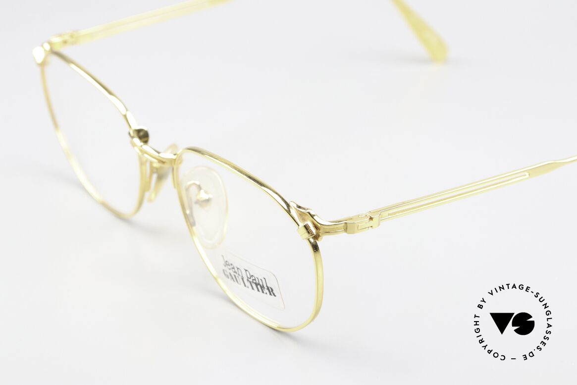 Jean Paul Gaultier 55-2173 Vintage Brille 90er Vergoldet, ungetragen (wie alle unsere vintage GAULTIER Brillen), Passend für Herren und Damen