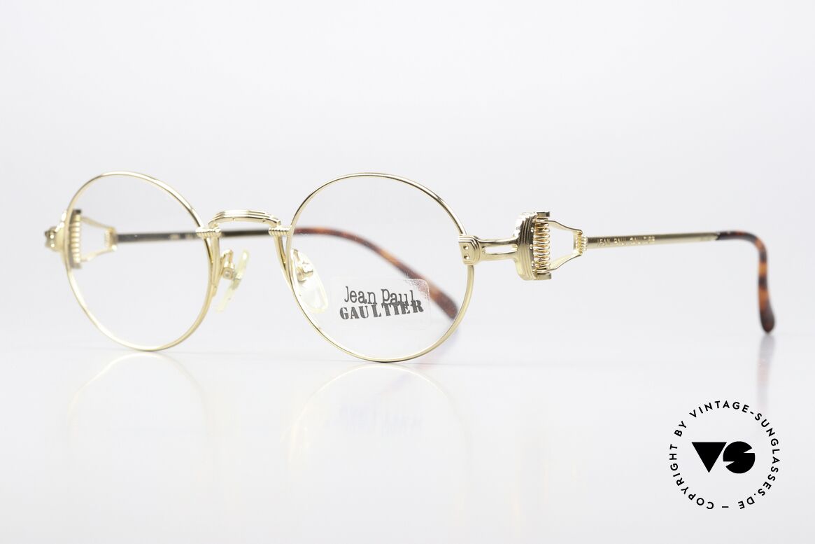 Jean Paul Gaultier 55-5106 90s Designerbrille Vergoldet, heutzutage auch oft als "Steampunk Brille" bezeichnet, Passend für Herren und Damen