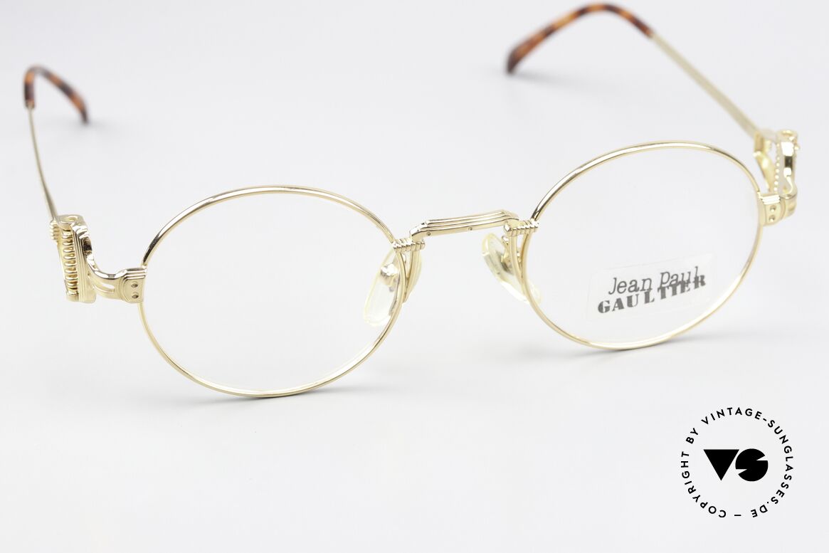Jean Paul Gaultier 55-5106 90s Designerbrille Vergoldet, eine tolle vintage Brille für Damen und Herren zugleich, Passend für Herren und Damen