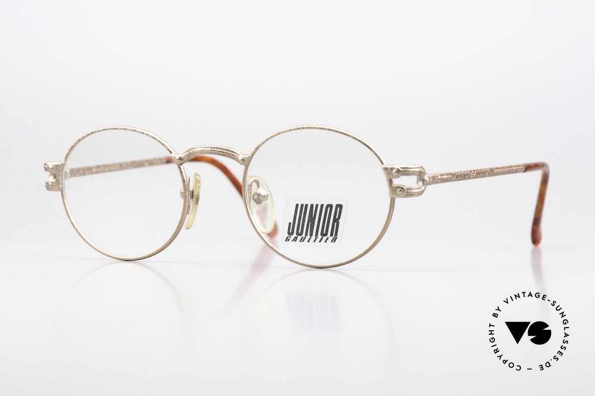Jean Paul Gaultier 57-3176 90er Brille In Rusty Gold, runde Jean Paul Gaultier vintage Brille von ca. 1997, Passend für Herren und Damen