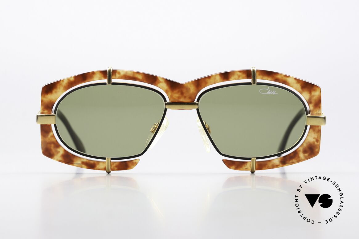 Cazal 872 Verrückte 90er Sonnenbrille, extravagante Linsenaufhängung u. Rahmenmusterung, Passend für Herren und Damen