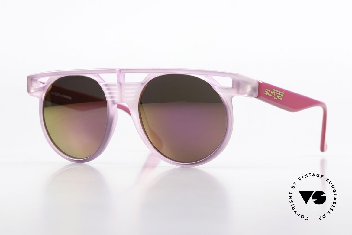 Carrera 5251 Violett Pink Verspiegelt 90s, markante 90er Jahre Carrera SUNJET Sonnenbrille, Passend für Herren und Damen