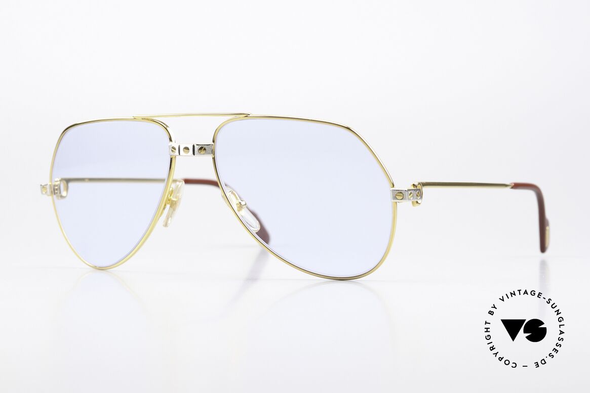 Cartier Vendome Santos - M Kobalt Mineral Ratti Gläser, Cartier Vendome Sonnnenbrille in veredelter Version, Passend für Herren