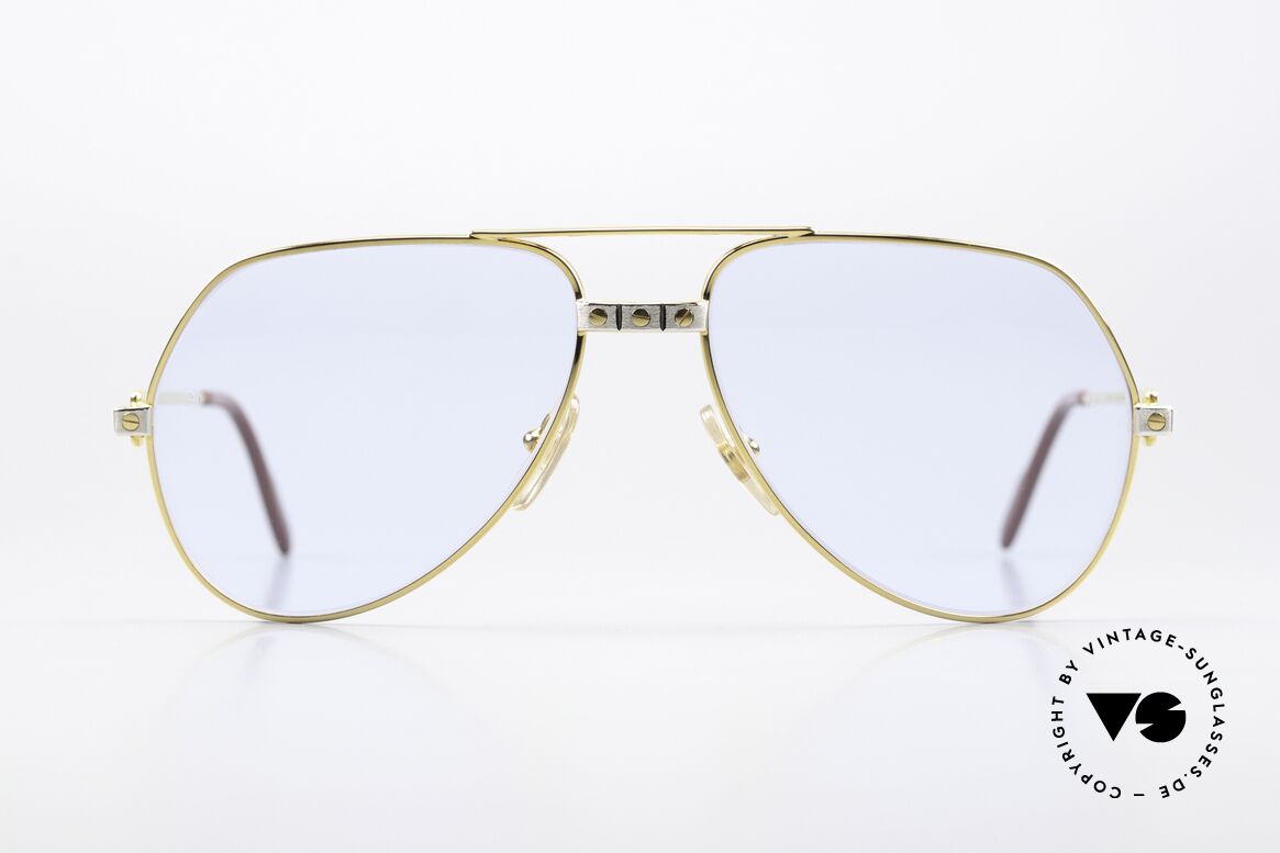 Cartier Vendome Santos - M Kobalt Mineral Ratti Gläser, wurde 1983 veröffentlicht & dann bis 1997 produziert, Passend für Herren