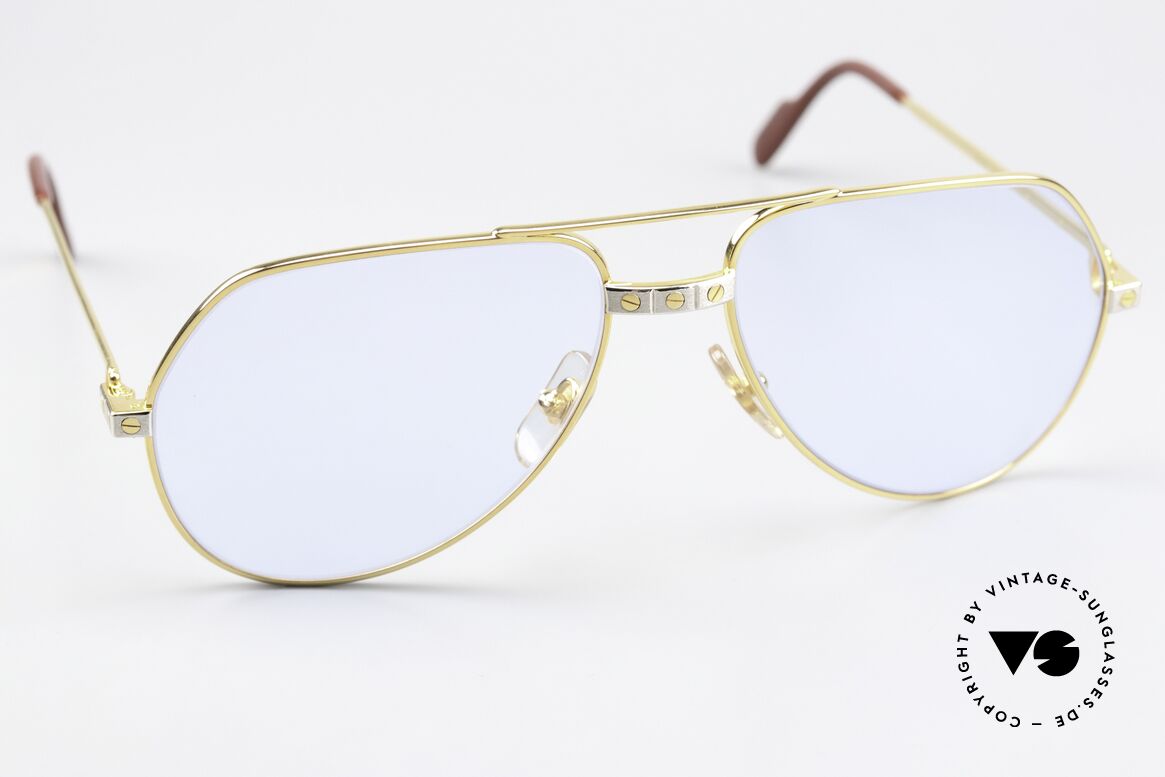 Cartier Vendome Santos - M Kobalt Mineral Ratti Gläser, die Gläser sind 30% Kobaltblau; elegant & funktional, Passend für Herren