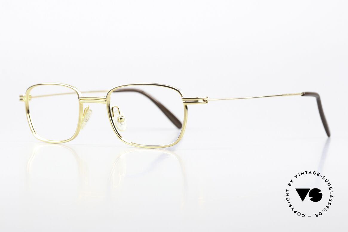Jil Sander J90 Vergoldete Titanfassung 90er, klassische Brillenform für Damen & Herren geeignet, Passend für Herren und Damen