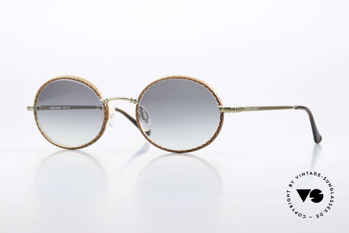 Giorgio Armani 223 90er Brille Mit Lederüberzug, vintage Giorgio Armani Sonnenbrille der 90er Jahre, Passend für Herren und Damen