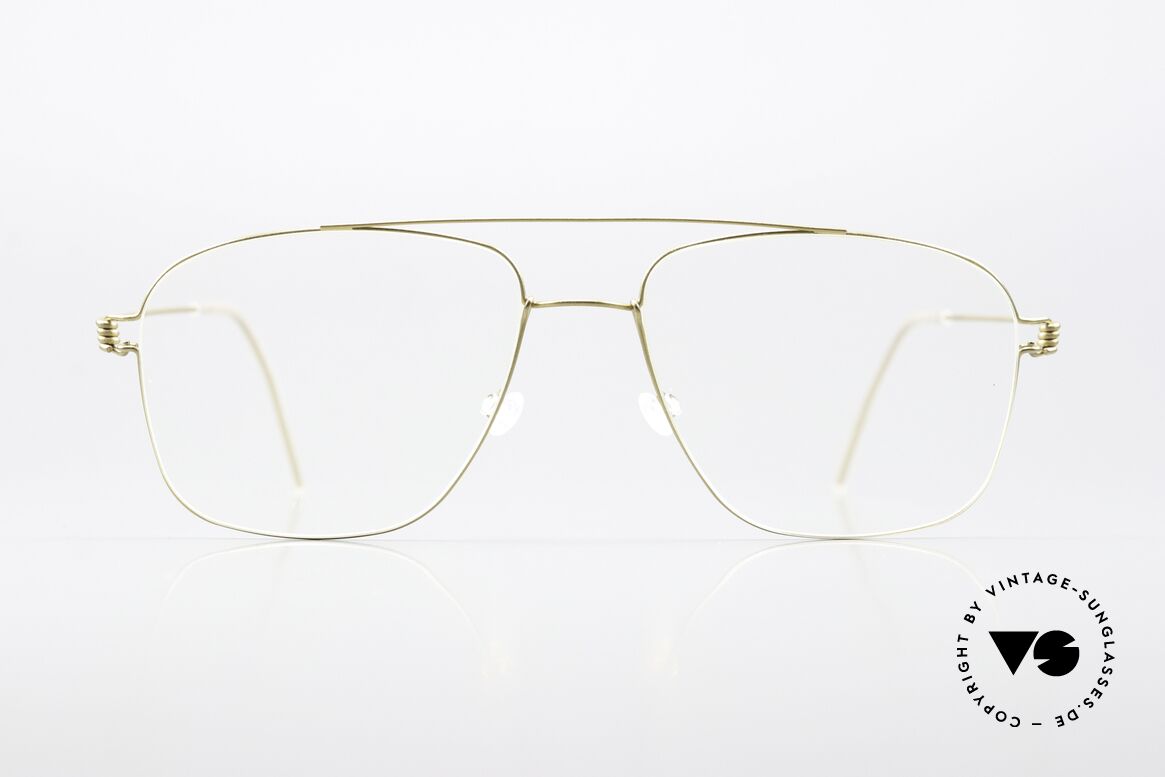 Lindberg Mikkel Air Titan Rim Designer Titanium Fasssung, Modell Mikkel in Größe 55-17, 145, color GT = gold, Passend für Herren