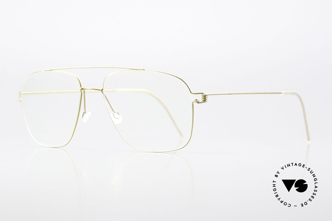 Lindberg Mikkel Air Titan Rim Designer Titanium Fasssung, sehr markante Designerbrille: eckiger "Aviator-Style", Passend für Herren