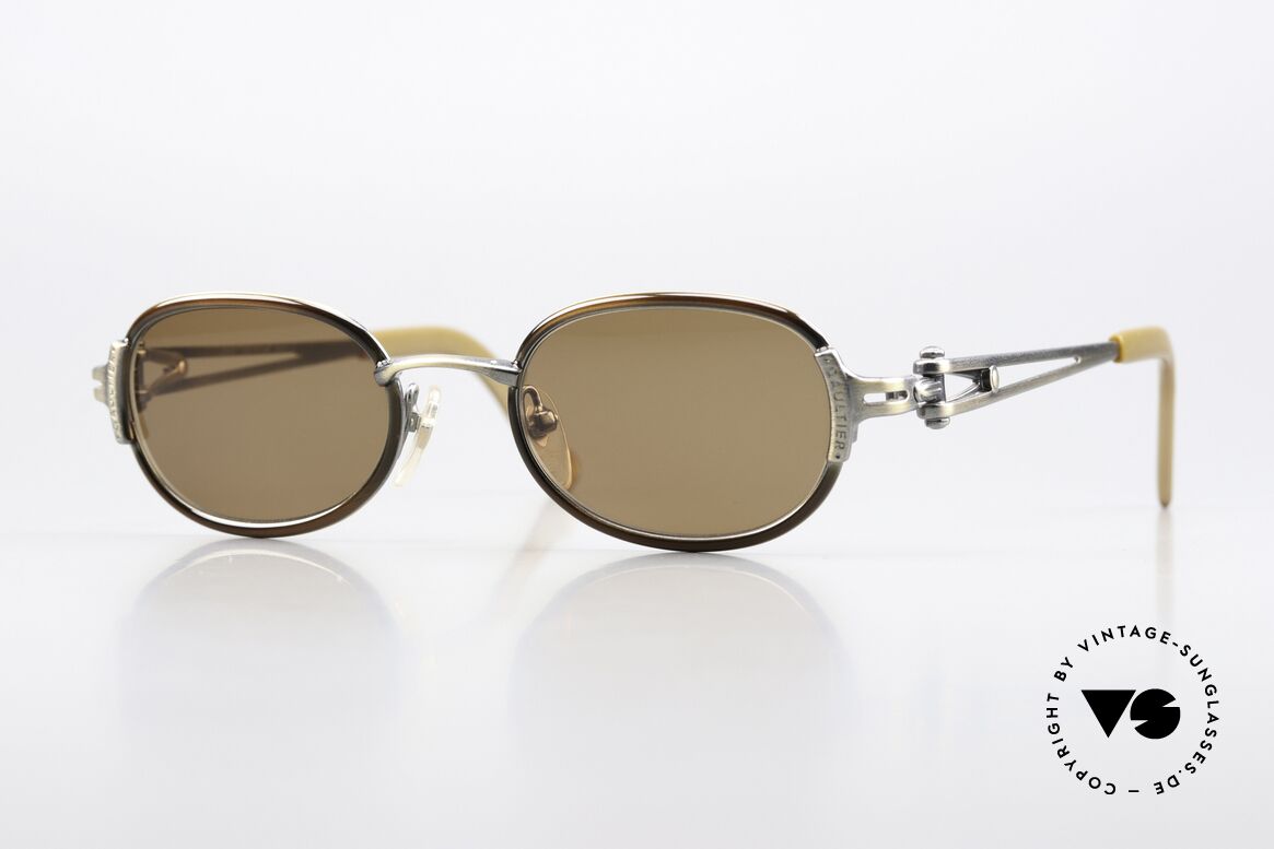 Jean Paul Gaultier 56-0004 Ovale Sonnenbrille Von 1996, ovale Designer-Sonnenbrille von Jean Paul Gaultier, Passend für Herren und Damen