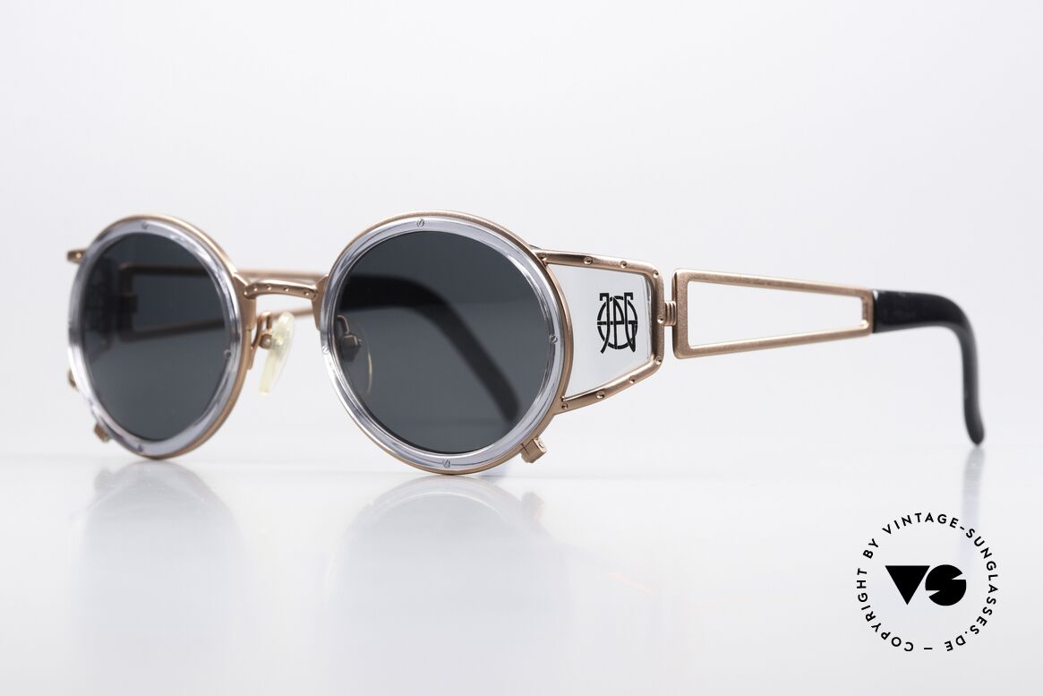 Jean Paul Gaultier 58-6201 Designer Steampunk Brille, tolle Metall-Kunststoff-Kombination & Kolorierung, Passend für Herren und Damen