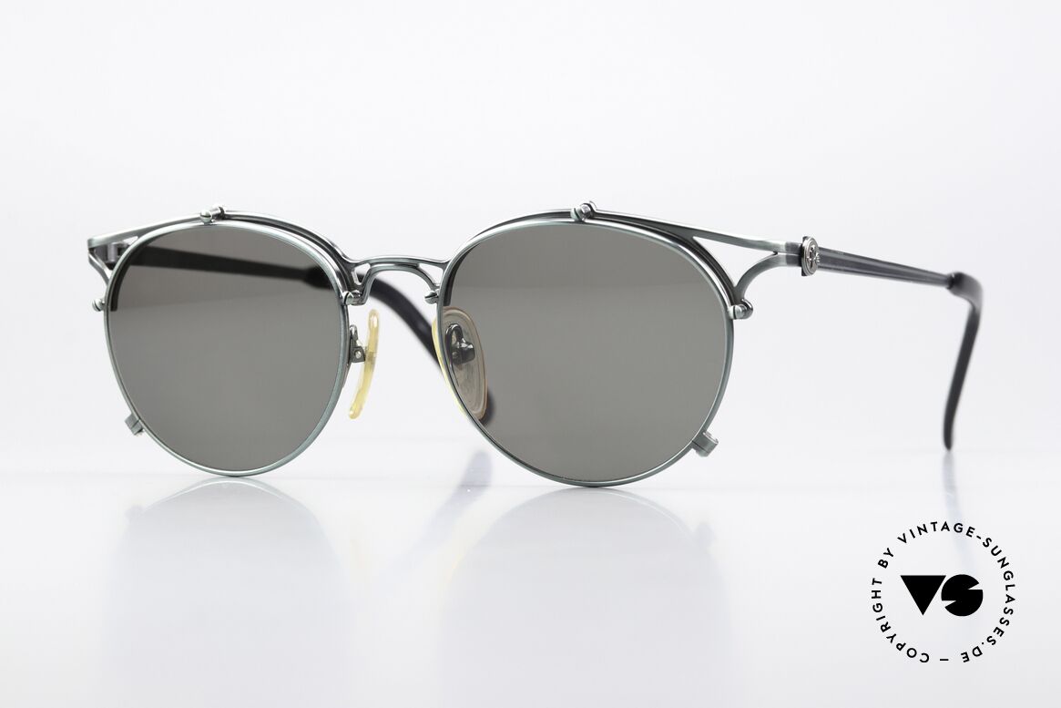 Jean Paul Gaultier 56-2171 Tannengrün Metallic 90er, zeitlose Gaultier Designersonnenbrille aus den 90ern, Passend für Herren und Damen