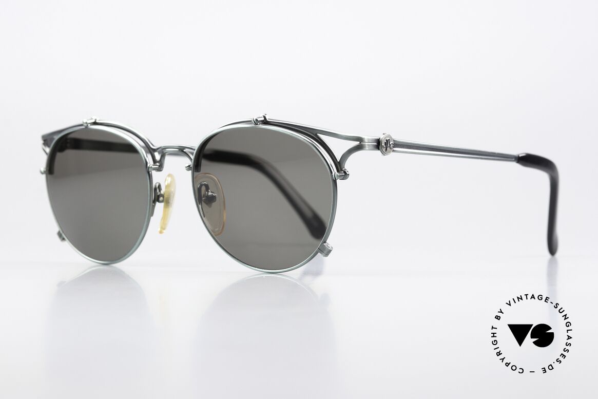 Jean Paul Gaultier 56-2171 Tannengrün Metallic 90er, fühlbar, herausragende Top-Qualität (made in Japan), Passend für Herren und Damen